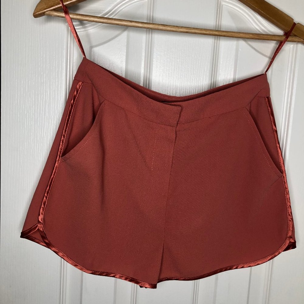 Burnt Orange Shorts with Silk Lining